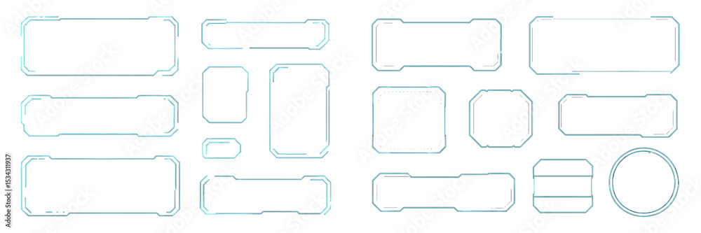 Poster Vector flat illustration of various geometric shapes and frames suitable for design projects and presentations in minimalist style