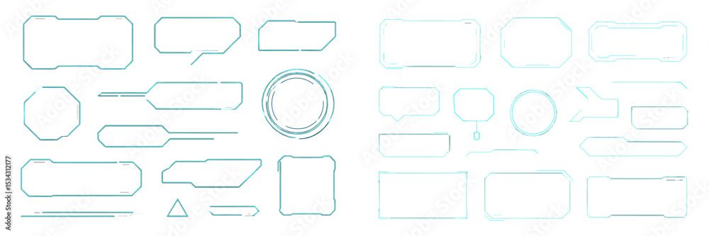 Aufkleber Vector flat illustration of various speech bubbles and shapes for graphic design use in communication contexts