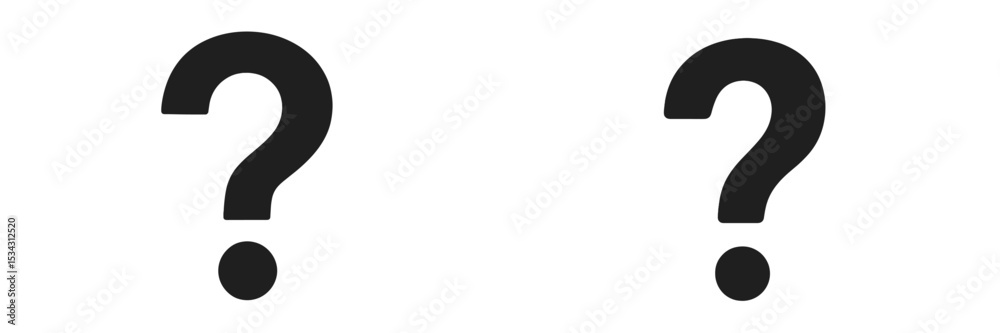 Poster Vector flat illustration of question marks symbolizing inquiry and curiosity in a minimalist style