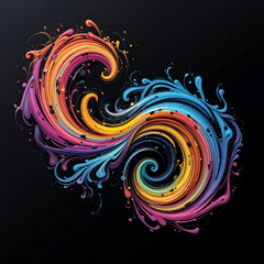 Colorful abstract swirl design with vibrant patterns and flowing shapes