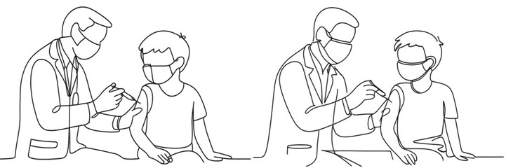 Children receiving vaccinations from healthcare professionals in a safe and caring environment