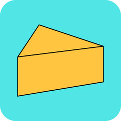 Cheese single icon vector illustration