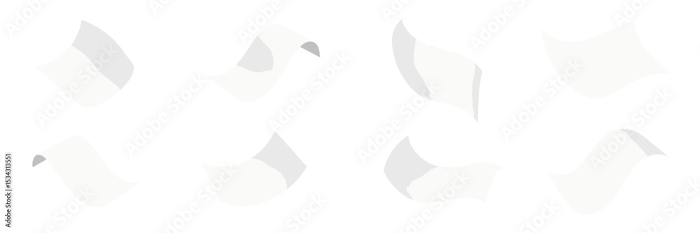 Poster Fluid white sheets in motion create dynamic visual patterns on a neutral background in a creative art space