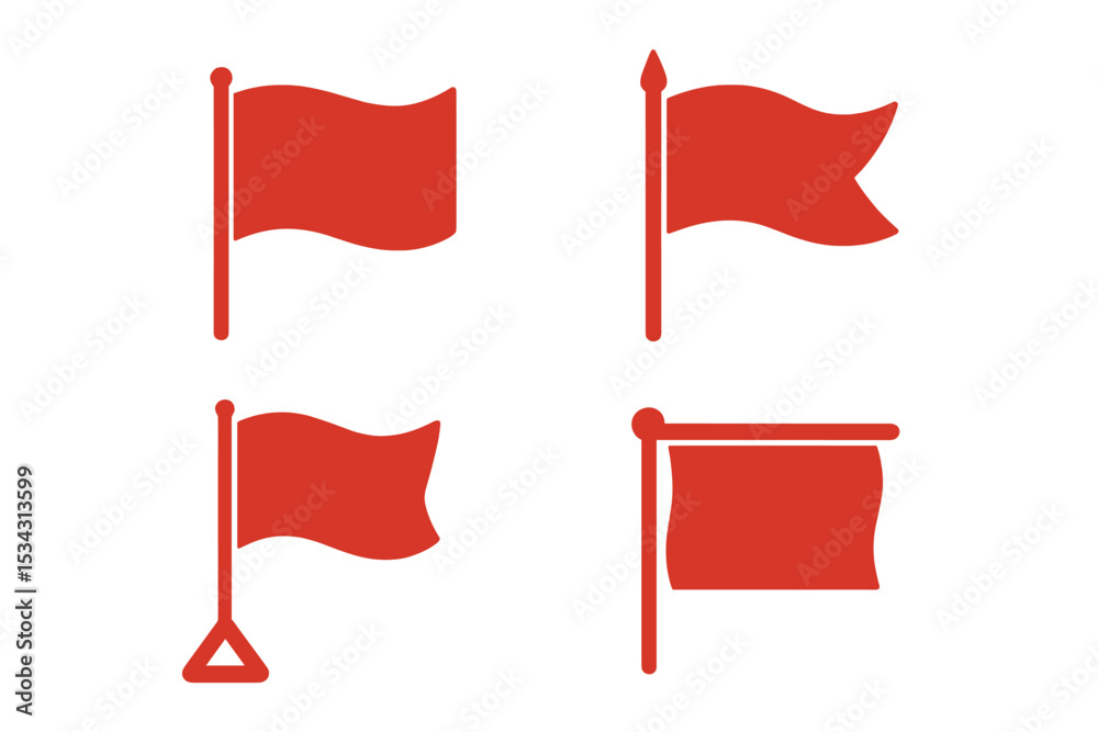 Aufkleber Various red flag designs on a simple background suitable for diverse applications and concepts