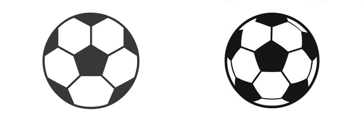 Fototapeta premium Different designs of soccer balls showcasing traditional and modern styles in black and white colors