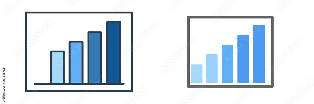Poster graphical representation of increasing data trends in a modern vector flat illustration