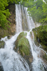 Fototapeta premium Beautiful Skakavac waterfall in full strenght, Jankovac, Croatia