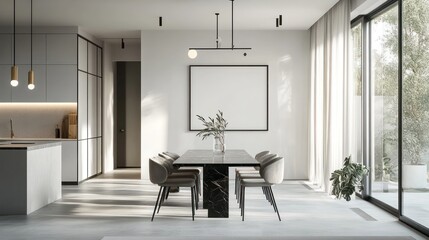 Modern dining area with minimalist design