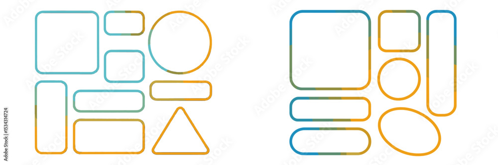 Poster vector flat illustration of various geometric shapes arranged in a contemporary design for creative 