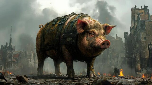 Urban Pig - A Surreal Encounter in the City