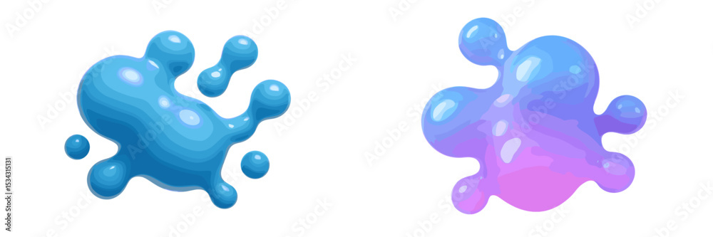 Poster Colorful abstract blobs in vector flat illustration showcasing fluid shapes and vibrant hues for creative use