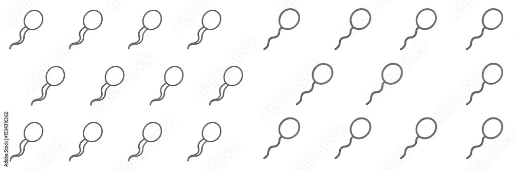 Poster Multiple sperm illustrations on a simple background depicting fertilization process in an educational context