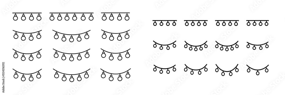 Aufkleber Decorative string lights arranged in various patterns for festive occasions and celebrations