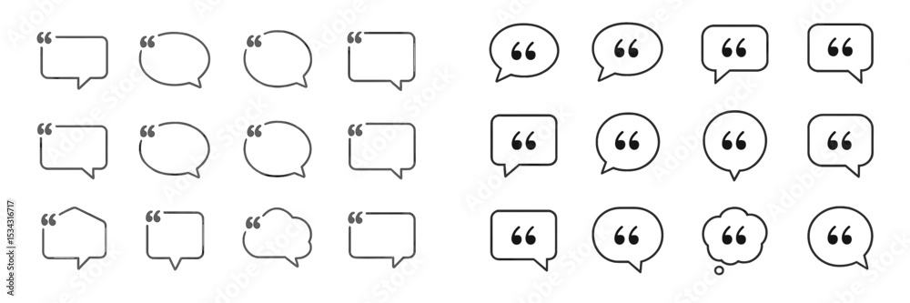 Poster Vector illustration of various speech bubbles in different styles and shapes for communication design projects