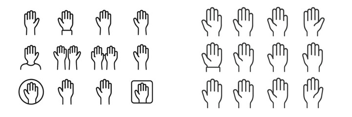Obraz premium Collection of hand gestures represented in vector flat illustration format for diverse communication styles and expressions