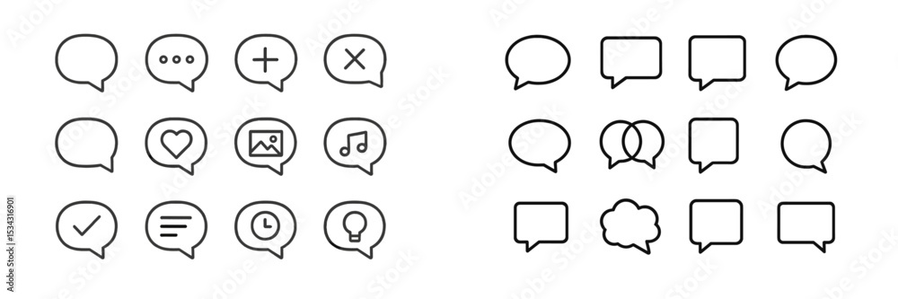Poster speech bubbles collection for communication in digital and social media contexts