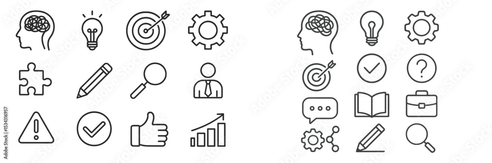 Aufkleber Creative concepts and tools for brainstorming and problem-solving in a modern workspace