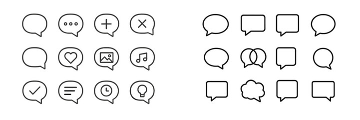 Speech bubbles collection for communication in digital and social media contexts