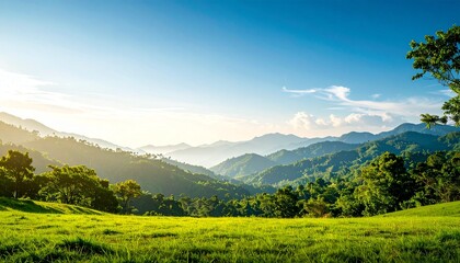 見晴らしの良い風景、たくさんの山々
