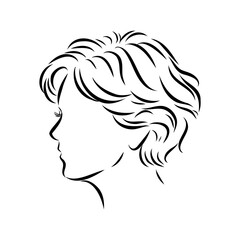 women's haircut, vector sketch