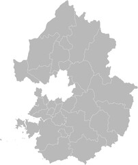 Fototapeta premium Gyeonggi, South Korea (Republic of Korea) – administrative vector map with level 2 division boundaries (Web Mercator projection, PPT-compatible & fully editable)
