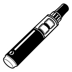 Minimalistic simple flat view of an e-cigarette, vape.