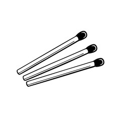 Minimalistic simple flat view of a black and white pictogram of matches.