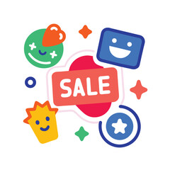 Playful Sale Sticker Pack in Cheerful Tones