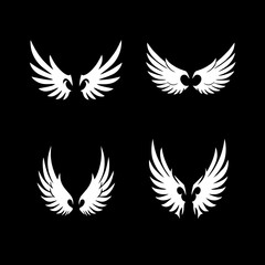 Stylized bird wings with heart shape