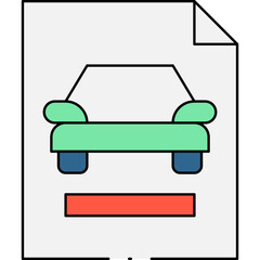 Car documents single icon vector illustration