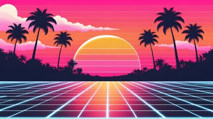 Naklejka premium sunset on the beach