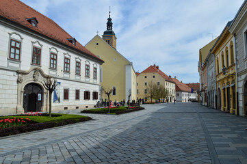 Fototapeta premium Street of old Croatian baroque town Varazdin