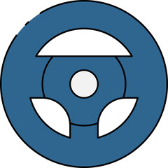 Steering wheel single icon vector illustration