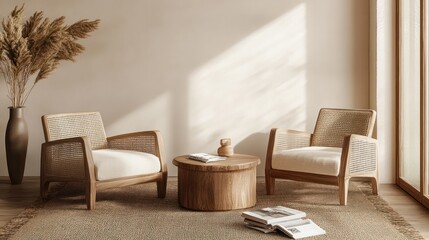 Beige living room scene