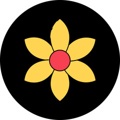 Sun flower single icon vector illustration