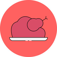 Roast single icon vector illustration