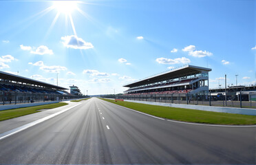 Racetrack and Stands in Sunlight