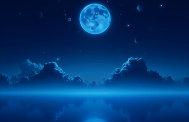 Dreamy Moonlit Lake Scene