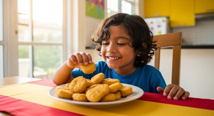 kids eating chicken nuggets