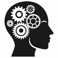 human head with gears