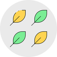 Yellow leafs single icon vector illustration