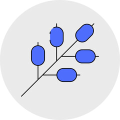 Blue plant single icon vector illustration
