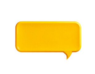Yellow speech bubble 3d render isolated on a white background