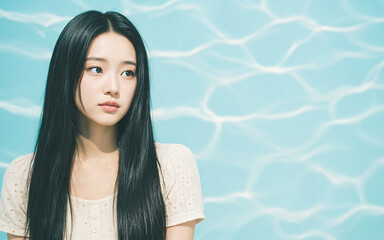 여름 물놀이, 행복한 여성, Summer Water Fun, Happy Woman