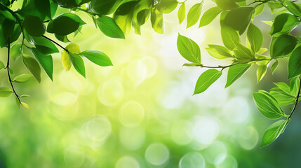 Obraz premium Green leaves. Nature of green leaf in garden at summer.