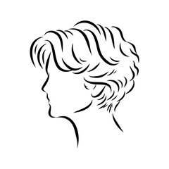 women's haircut, vector sketch
