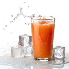 glass of juice with ice