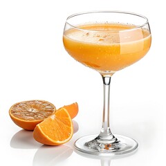glass of orange juice and oranges