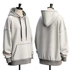 white hoodie on a hanger