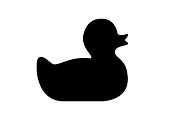 Black Rubber Duck Icon for Bath Toys and Nursery Decor